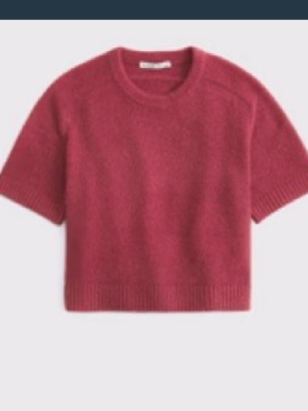 Abercrombie The A&F Madeline Crew Short Sleeve Sweater Tee Claret Rose Red Small